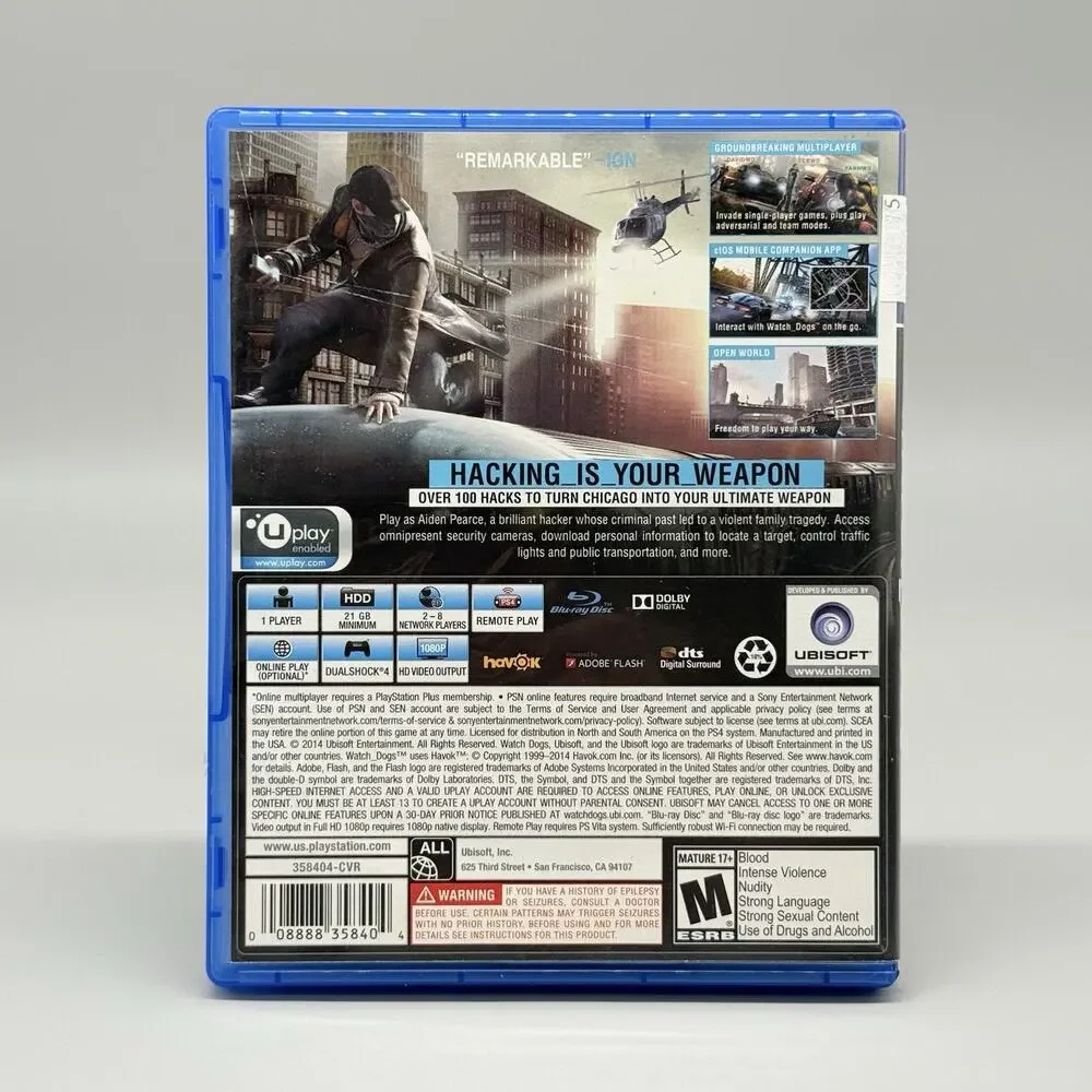 Watch Dogs Sony PlayStation 4, Walmart Edition, 2014 PS4 Tested